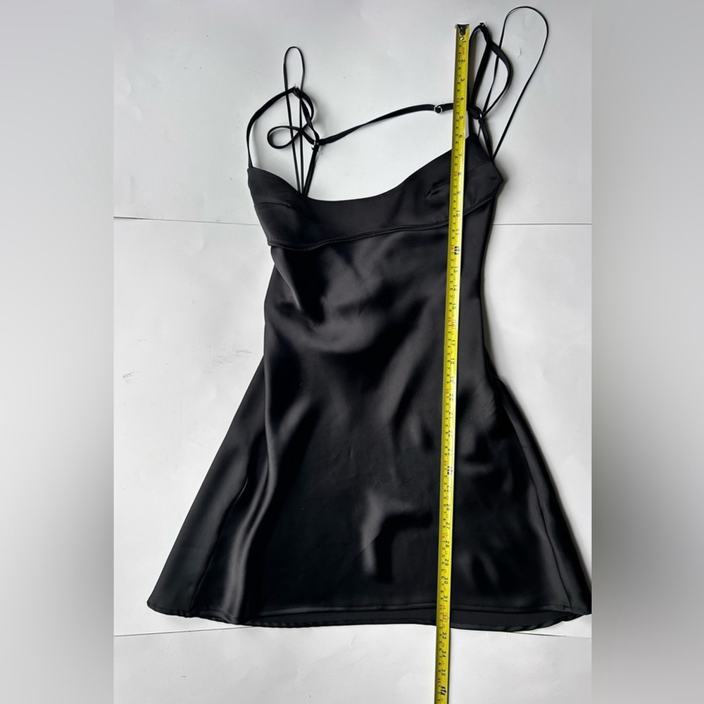 Zara viral Satin cut out black mini dress 3067/335 Slip medium blogger favourite - Picture 7 of 9